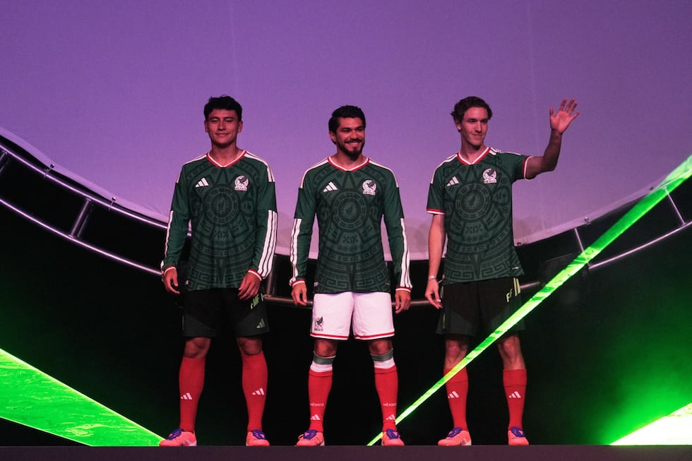 Los seleccionados mexicanos Ramón Juárez, Henry Martín y Marcel Ruiz presentan la nueva...