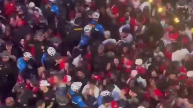 Police disperse crowds after Cincinnati Opening Day game