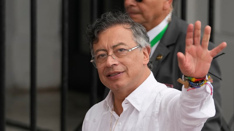 El presidente colombiano Gustavo Petro llega al palacio presidencial de Panamá, en Ciudad...