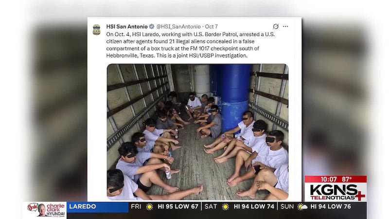 Encuentran a 21 inmigrantes ocultos en un camión en la carretera FM 1017